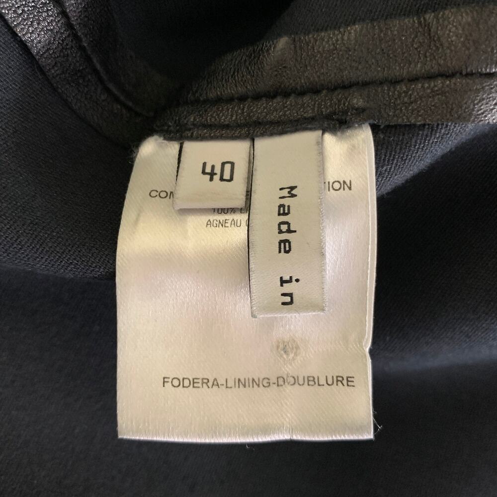 BALENCIAGA Size 8 Black Leather Lambskin Slim Fit Casual Pants - Picture 7 of 9